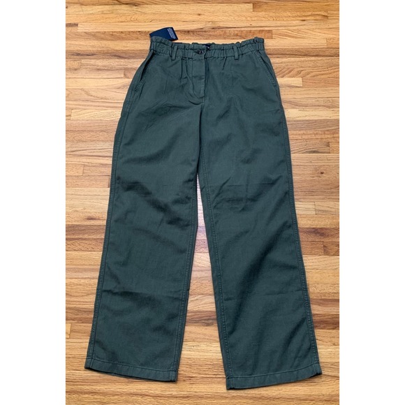 GAP Pants - Gap Easy Twill Pant Dark Green High Rise Straight Leg Cotton Baggy Size M NEW